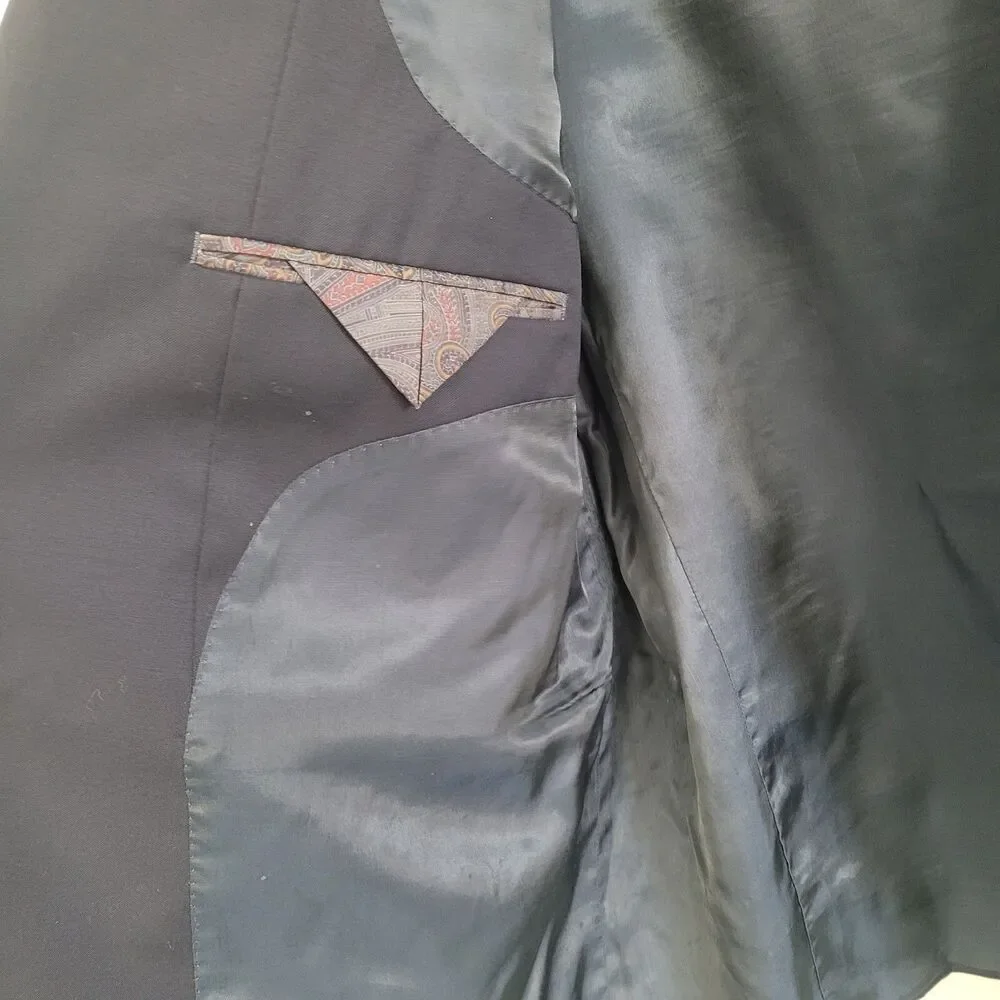 Lauren Ralph Lauren 100% Wool Blazer Sport Coat Suit Jacket Blue Mens